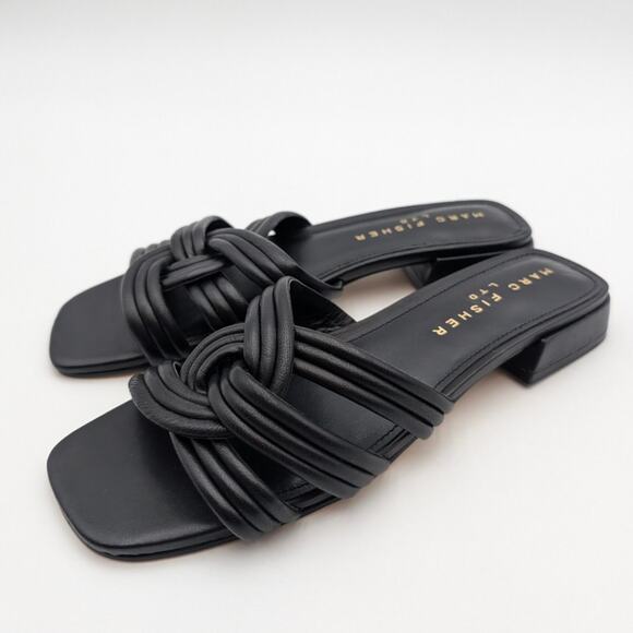 Marc Fisher LTD Casara Slide Sandal Women's Square Toe Black Size US6M EU37 - Picture 1 of 11